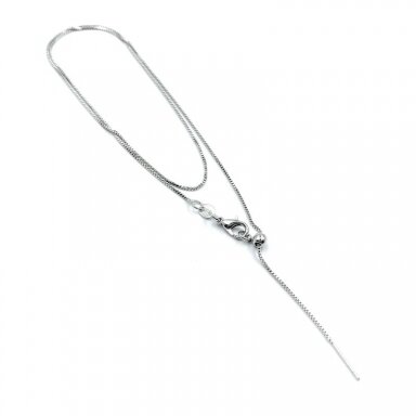 0,8mm platinos sp. nerūdijančio plieno grandinėlės ruošinys su adatėle, 1vnt. 0,8mm platinos sp. nerūdijančio plieno grandinėlės ruošinys su adatėle, 1vnt.