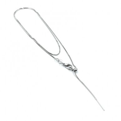 0,8mm platinos sp. nerūdijančio plieno grandinėlės ruošinys su adatėle, 1vnt. 0,8mm platinos sp. nerūdijančio plieno grandinėlės ruošinys su adatėle, 1vnt.