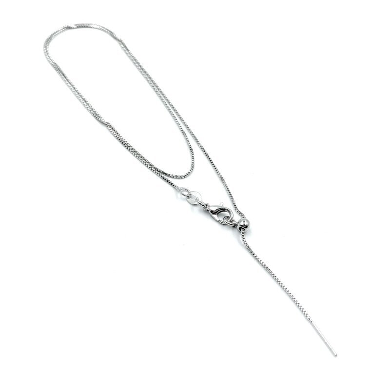 0,8mm platinos sp. nerūdijančio plieno grandinėlės ruošinys su adatėle, 1vnt. 0,8mm platinos sp. nerūdijančio plieno grandinėlės ruošinys su adatėle, 1vnt.