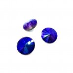 10mm mėlynos AB sp. apvalūs kristalai be rėmelio, 4vnt.