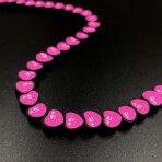 10mm rožinės ir juodos sp. polimerinio molio karoliukai širdelės, 40cm juosta