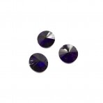 10mm tamsios violetinės sp. apvalūs kristalai be rėmelio, 4vnt.