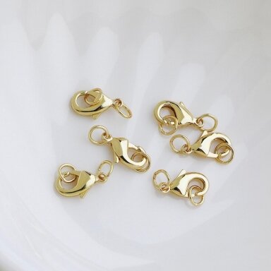 10mm 14K aukso sp. nerūdijančio plieno karabinas, 1vnt. 10mm 14K aukso sp. nerūdijančio plieno karabinas, 1vnt.
