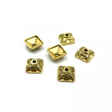 10x10mm aukso sp. kepurėlės, 20vnt.