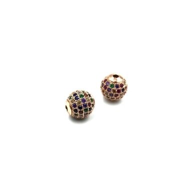 10mm rausvo aukso sp. nerūdijančio plieno intarpas su cirkoniais, 1vnt. 10mm rausvo aukso sp. nerūdijančio plieno intarpas su cirkoniais, 1vnt.