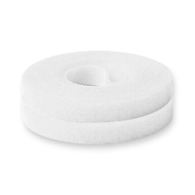 10mm baltos sp. dvipusė velcro juosta, ±2m