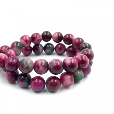 10mm bordo ir žalios sp. žadeitas, 40cm juosta