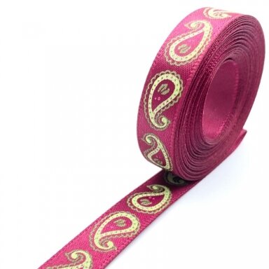 10mm bordo sp. atlasinė juostelė, 1m
