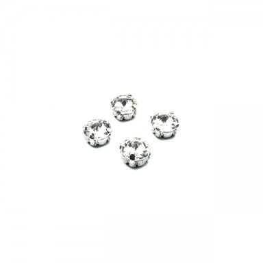 10mm crystal sp.apvalūs kristalai sidabro sp. rėmeliuose, 6vnt.