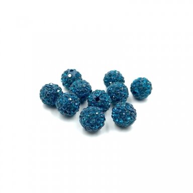10mm electric sp. shamballa karoliukai, 10vnt.