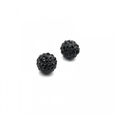 10mm juodos sp. shamballa karoliukai, 10vnt.