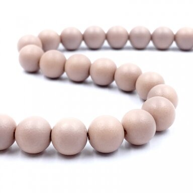 10mm matiniai pelenų rožinės sp. stiklo karoliukai, 40cm juosta
