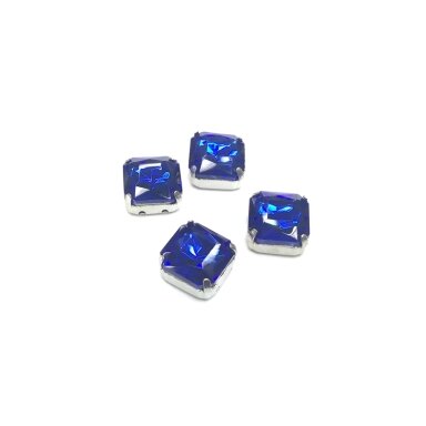 10mm mėlynos sp. kristalai sidabro sp. rėmeliuose, 4vnt