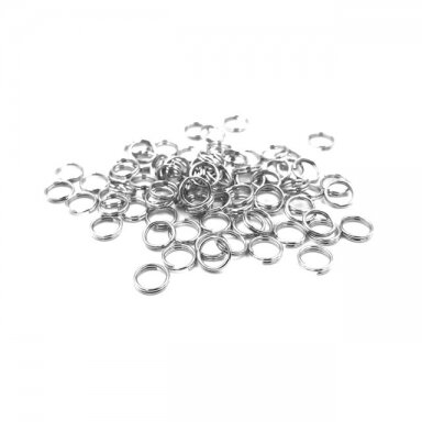 10mm nikelio sp. dvigubi žiedeliai, 10g 10mm nikelio sp. dvigubi žiedeliai, 10g