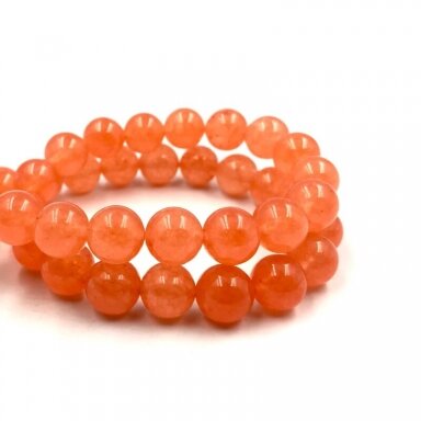 10mm oranžinės sp. žadeitas, 40cm juosta