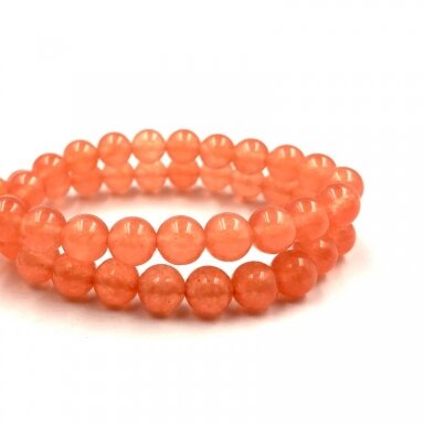 8mm oranžinės sp. žadeitas, 40cm juosta