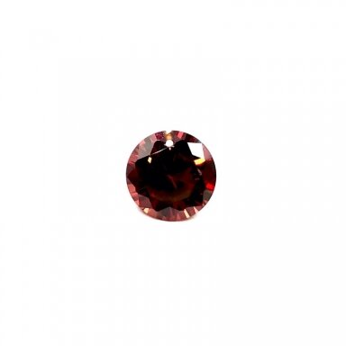 10mm rausvos sp. apvalus cirkonis, 1vnt.