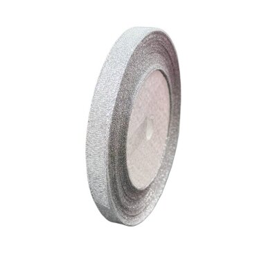 10mm sidabro sp. blizgi organzos juostelė, 1vnt., ±20m