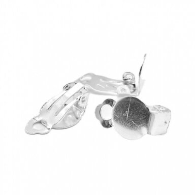 10mm sidabro sp. pagrindas klipsams, 10vnt.