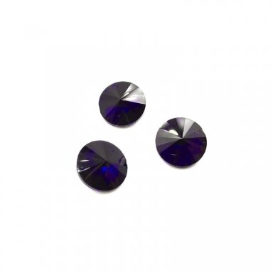 10mm tamsios violetinės sp. apvalūs kristalai be rėmelio, 4vnt.