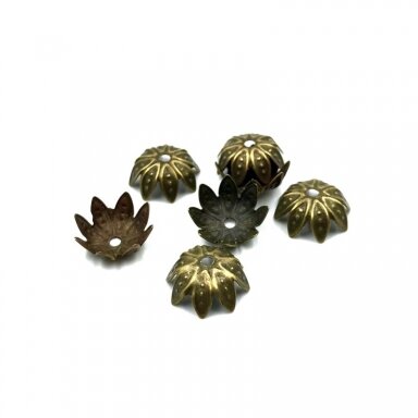10mm žalvario sp. ažūrinės kepurėlės, 30vnt.