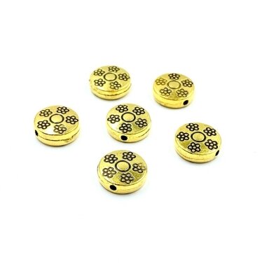 10x10mm aukso sp. intarpai, 12vnt.