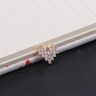 10x11mm 14k aukso sp. nerūdijančio plieno pakabukas širdis, 1vnt.