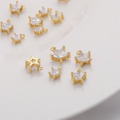 10x12mm 14k aukso sp. nerūdijančio plieno pakabukas žvaigždė, 1vnt. 10x12mm 14k aukso sp. nerūdijančio plieno pakabukas žvaigždė, 1vnt.