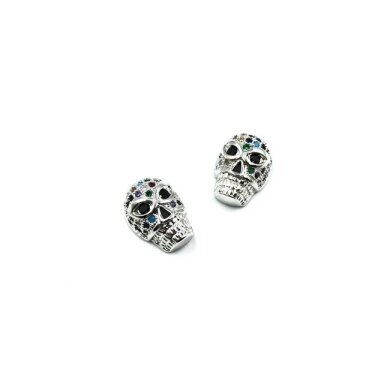 10x14mm sidabro sp. nerūdijančio plieno intarpas su cirkoniais kaukolė, 1vnt. 10x14mm sidabro sp. nerūdijančio plieno intarpas su cirkoniais kaukolė, 1vnt.