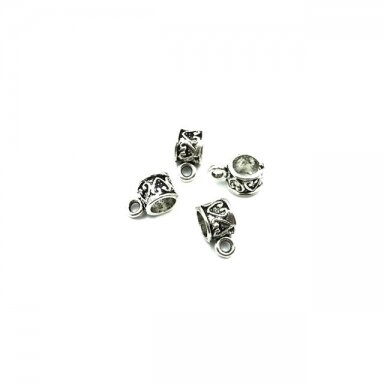 6x11mm sidabro sp. pakabukų laikikliai, 30vnt.