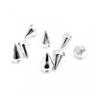 10x16mm sidabro sp. prisiuvamos plastiko kniedės, 10g (apie 13vnt.)