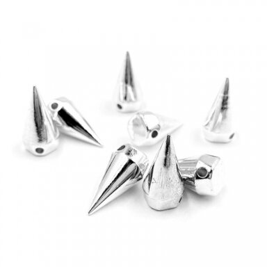10x20mm sidabro sp. prisiuvamos plastiko kniedės, 10g (apie 12vnt.)