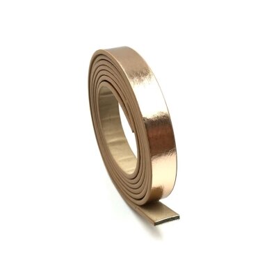 10x2mm rausvos metalic sp. dirbtinės odos juostelė, 1m