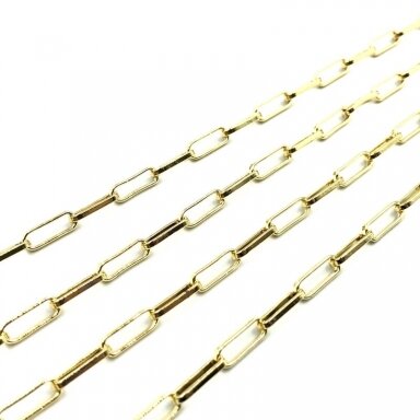 10x3,5mm aukso sp. nerūdijančio plieno lituotos grandinėlės, 1m 10x3,5mm aukso sp. nerūdijančio plieno lituotos grandinėlės, 1m