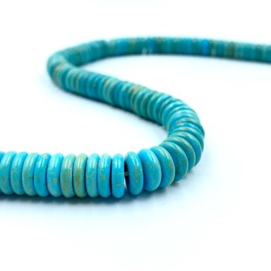 10x3mm žydros sp. disko formos hovlitas, 37cm juosta 10x3mm žydros sp. disko formos hovlitas, 37cm juosta