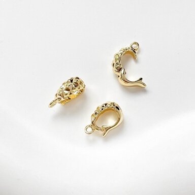 10x4mm 14k aukso sp. nerūdijančio plieno pakabuko laikiklis, 1vnt.
