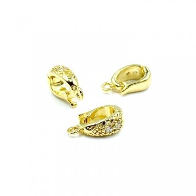 10x4mm 14k aukso sp. nerūdijančio plieno pakabuko laikiklis, 1vnt.