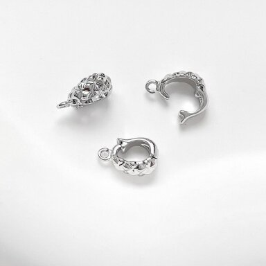 10x4mm platinos sp. nerūdijančio plieno pakabuko laikiklis, 1vnt.