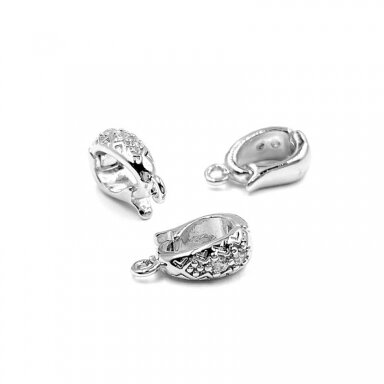 10x4mm platinos sp. nerūdijančio plieno pakabuko laikiklis, 1vnt.