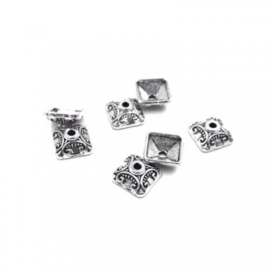 10x4mm sidabro sp. kepurėlės, 20vnt.