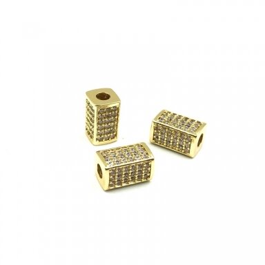 10x6mm aukso sp. nerūdijančio plieno intarpas su cirkoniais, 1vnt. 10x6mm aukso sp. nerūdijančio plieno intarpas su cirkoniais, 1vnt.