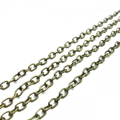 6x4mm žalvario sp. grandinėlė, 1m