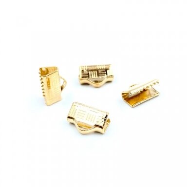 10x8mm rausvo aukso sp. užbaigimo detalė juostelei, 27vnt.