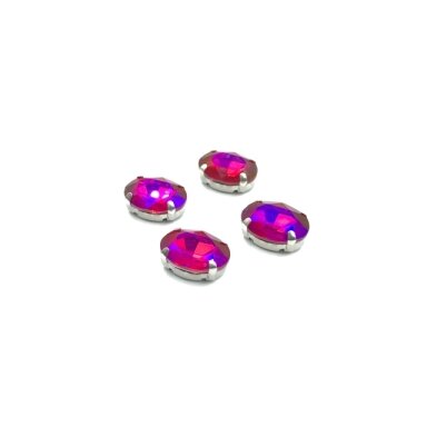14x10mm Fuchsia sp. kristalai sidabro sp. rėmeliuose, 4vnt.