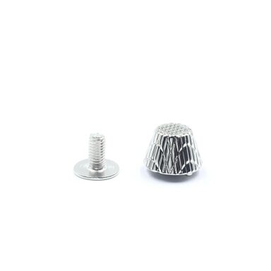 10x8mm nikelio sp. įsukamos metalinės kniedės, 2vnt.
