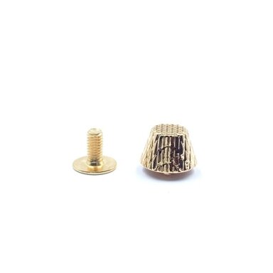 10x8mm rausvo aukso sp. įsukamos metalinės kniedės, 2vnt.