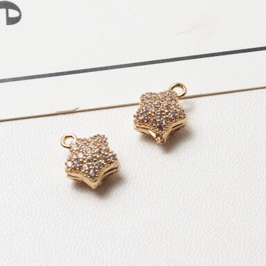 10X9mm 14k aukso sp. nerūdijančio plieno pakabukasžvaigždė, 1vnt. 10X9mm 14k aukso sp. nerūdijančio plieno pakabukasžvaigždė, 1vnt.