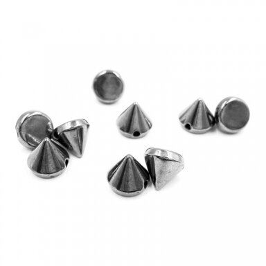 10x9mm juodintos sp. prisiuvamos plastiko kniedės, 10g (apie 30vnt.)