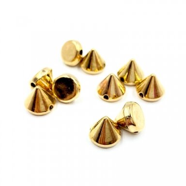 10x9mm rausvo aukso sp. prisiuvamos plastiko kniedės, 10g (apie 29vnt.)