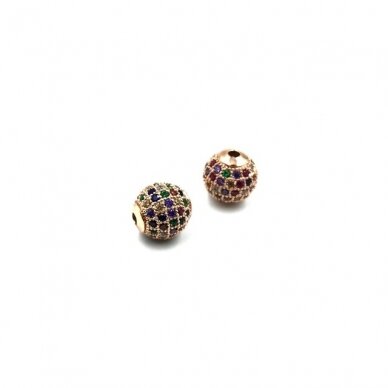 10mm rausvo aukso sp. nerūdijančio plieno intarpas su cirkoniais, 1vnt. 10mm rausvo aukso sp. nerūdijančio plieno intarpas su cirkoniais, 1vnt.